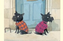 Dog picture to make you Smile! Titled – Clash of the Tartans!